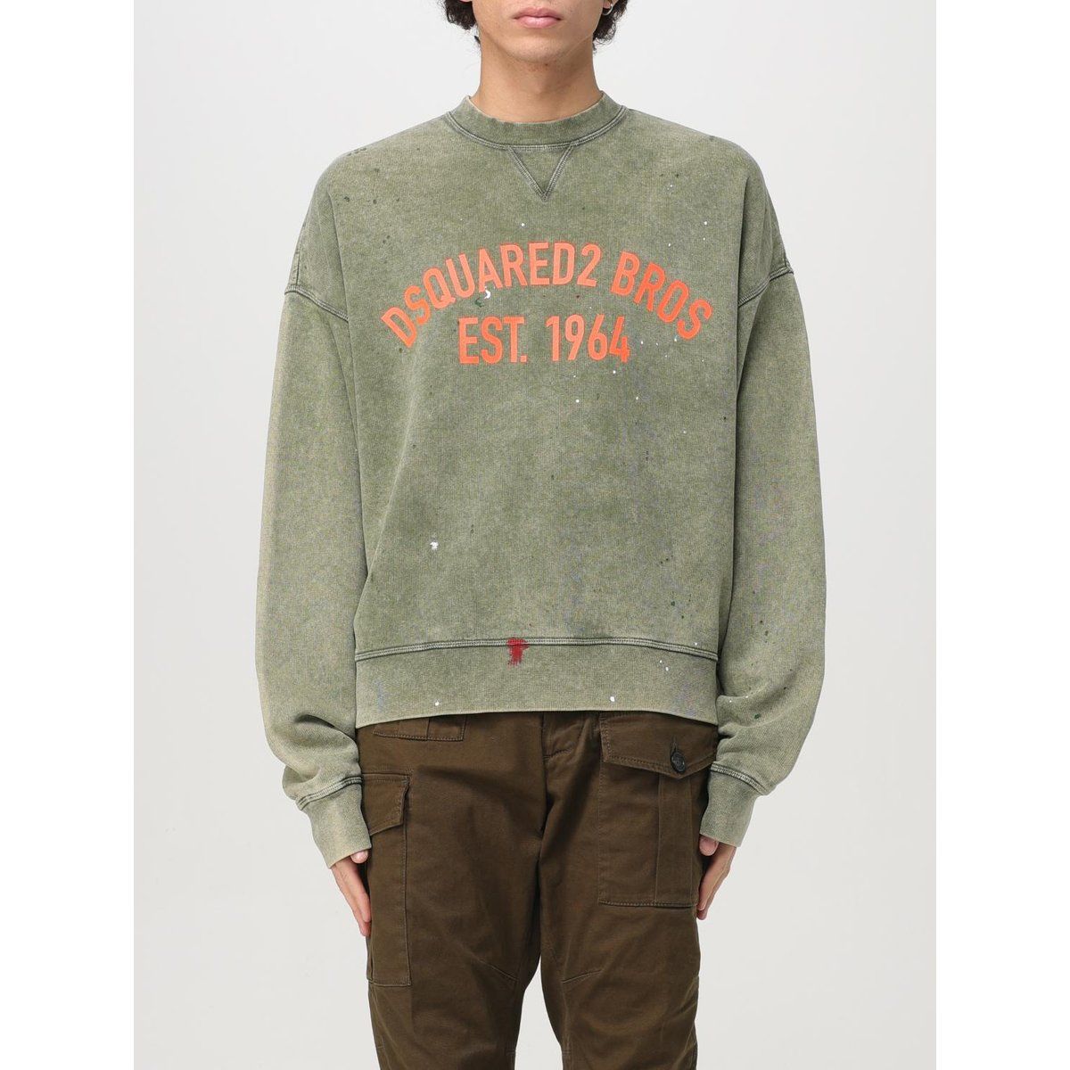 Sweatshirt mit Grafikprint und Acid-Wash-Optik