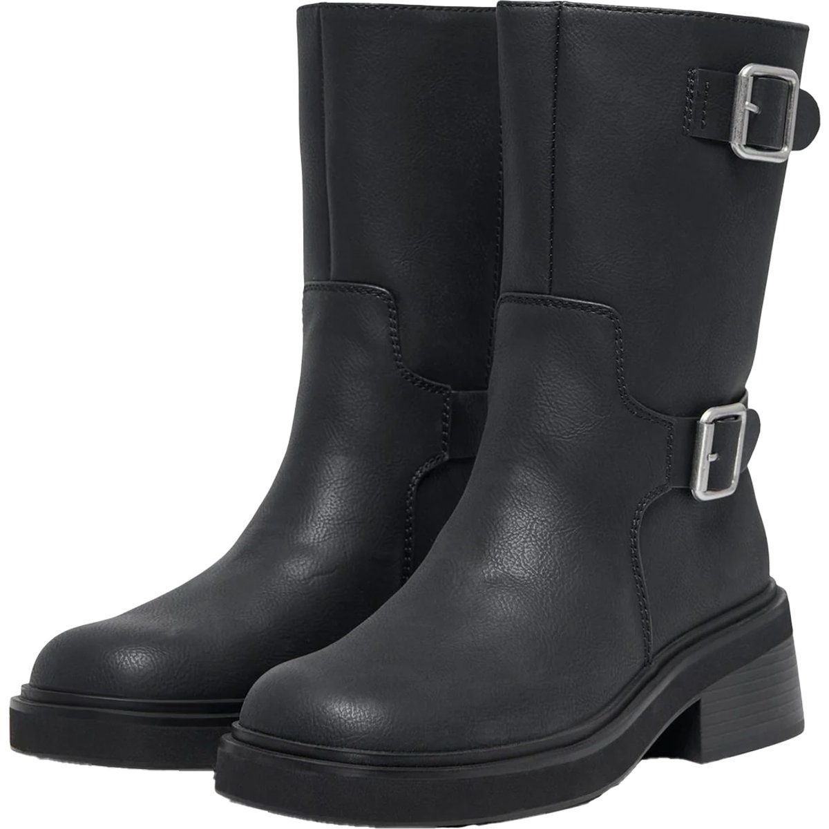 Schwarze Bikerstiefeletten für Damen