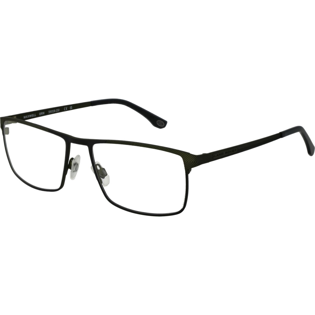 Rechteckige Metallbrille mit Vollrand