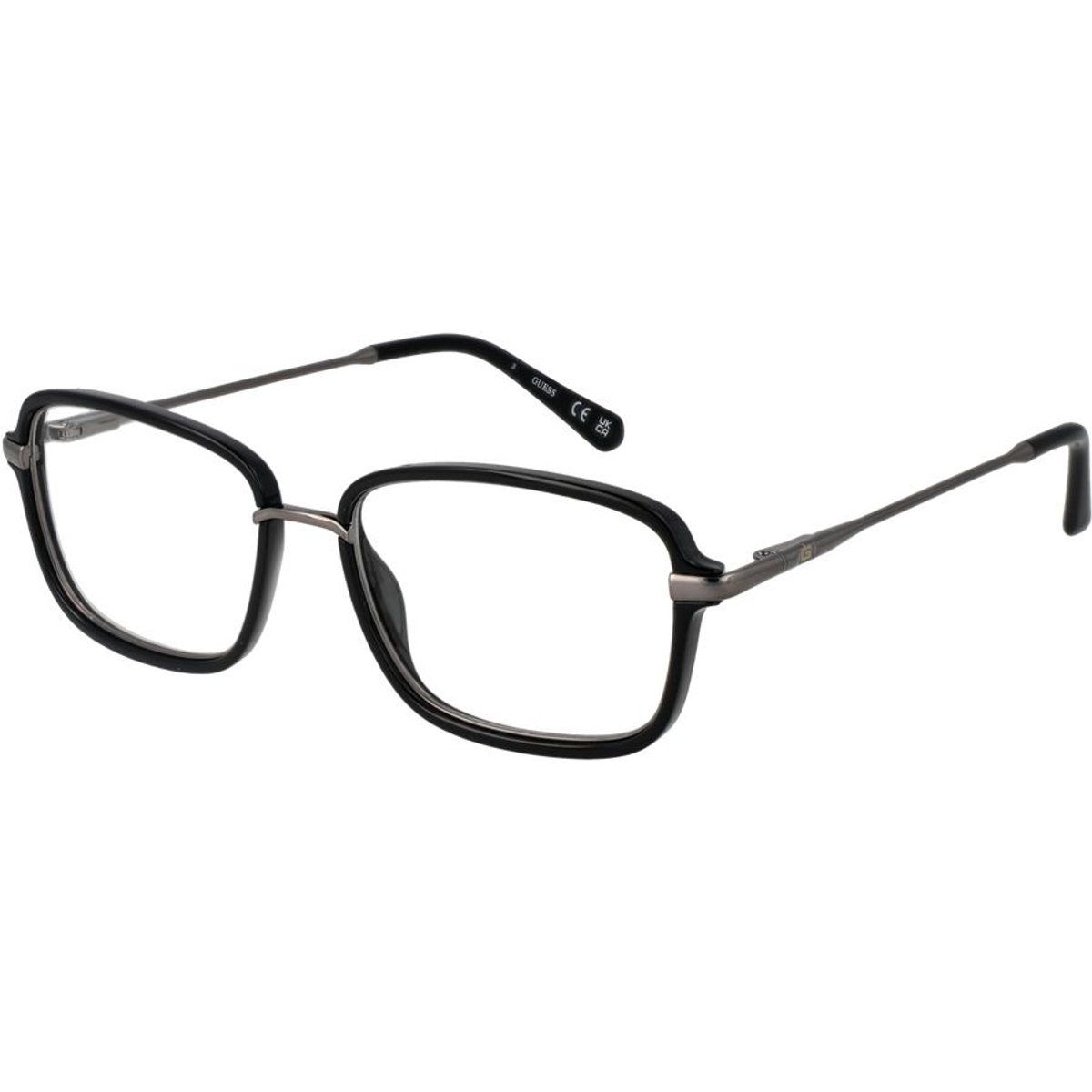 Eckige Brille mit Metallbügeln