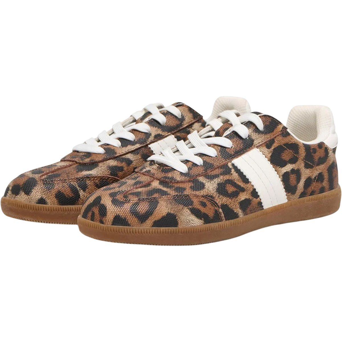 Leopard Print Schnürschuhe Fashion Sneaker