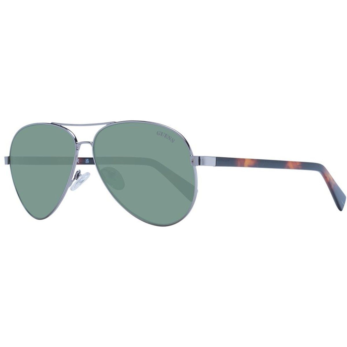 Aviator-Sonnenbrille mit Metallrahmen und grünen Gläsern