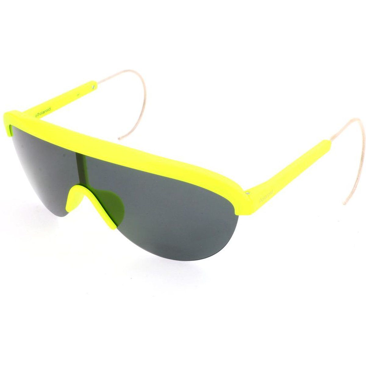 Sportliche Schild-Sonnenbrille mit Drahtbügeln