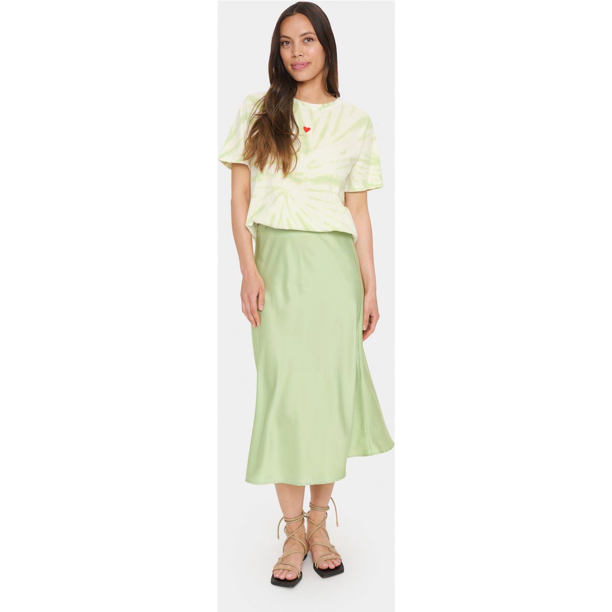 Eleganter Satin-Midi-Rock