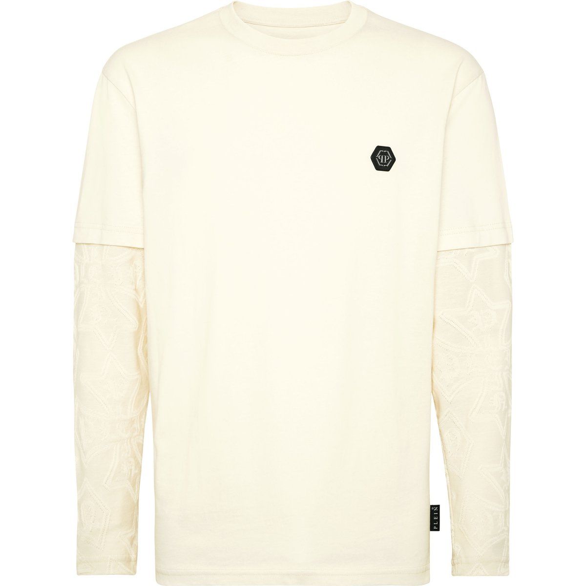 Langarm-T-Shirt mit Jacquard-Details und Doppellagen