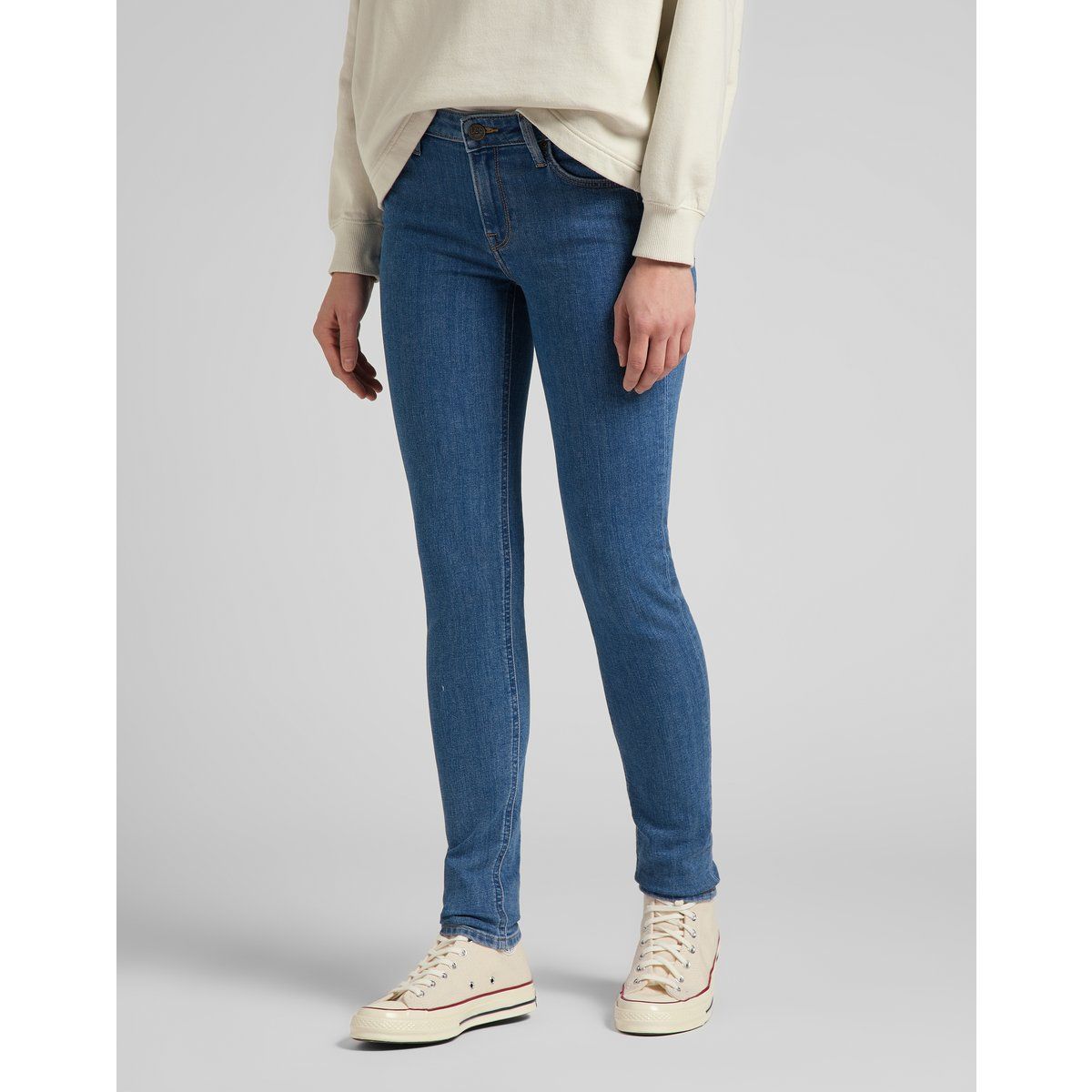 Mittelhoch geschnittene Skinny Jeans
