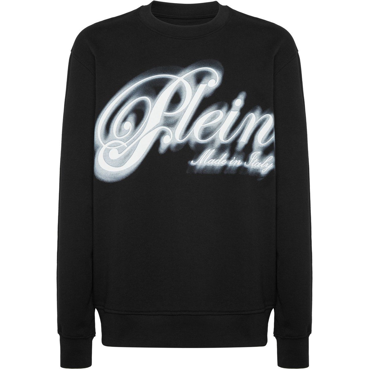 Schwarzes Baumwollfleece-Signature-Sweatshirt