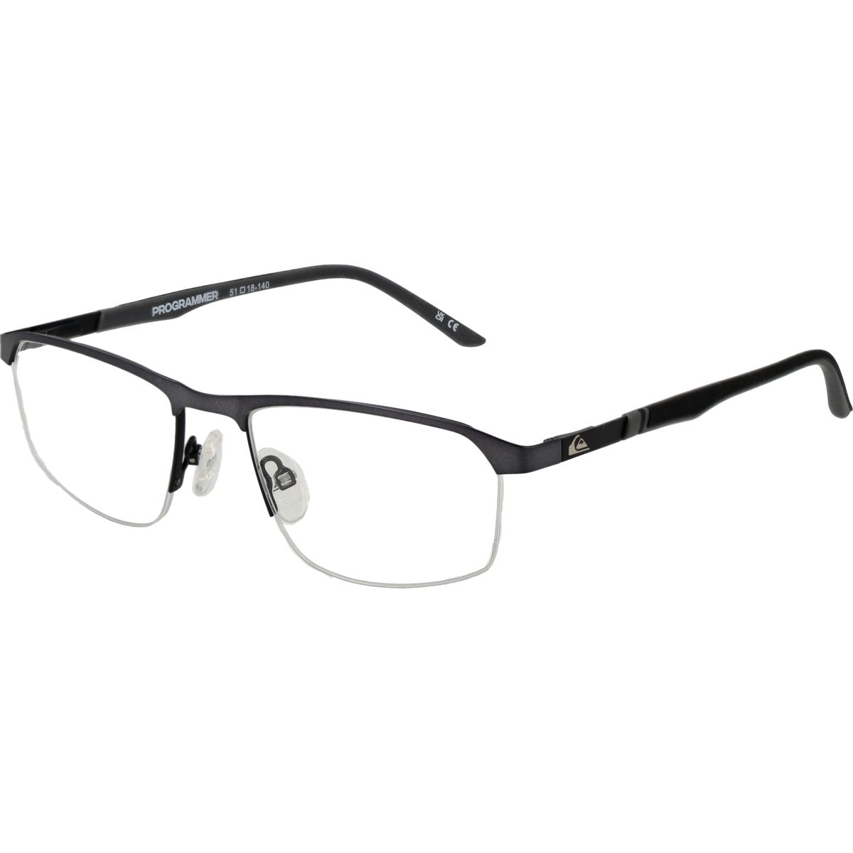 Rechteckige Metallbrille mit Halbrand