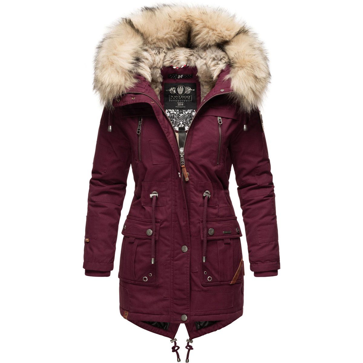 Warmer Damen Winterparka mit Kunstfellbesatz