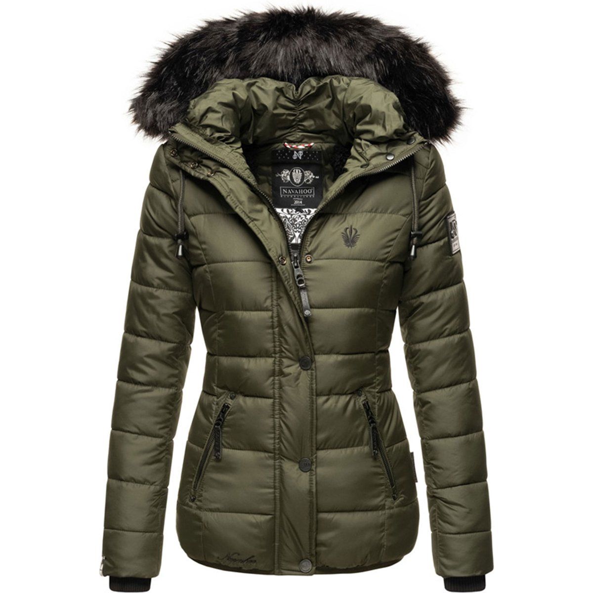 Warme Steppjacke mit Kunstfellkapuze