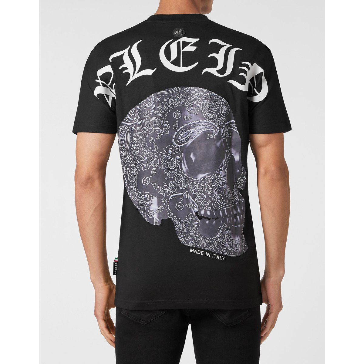 Totenkopf-Paisley-Grafikdruck T-Shirt