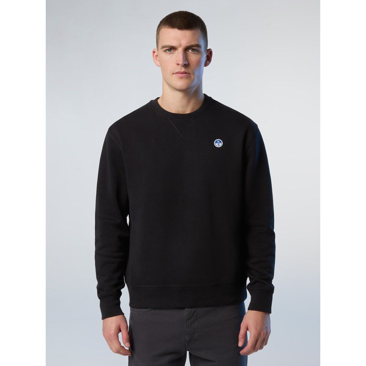 Klassisches Baumwollfleece-Sweatshirt mit Logo