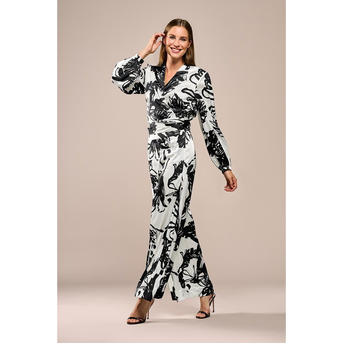 Elegante Wickelbluse mit Blumendruck