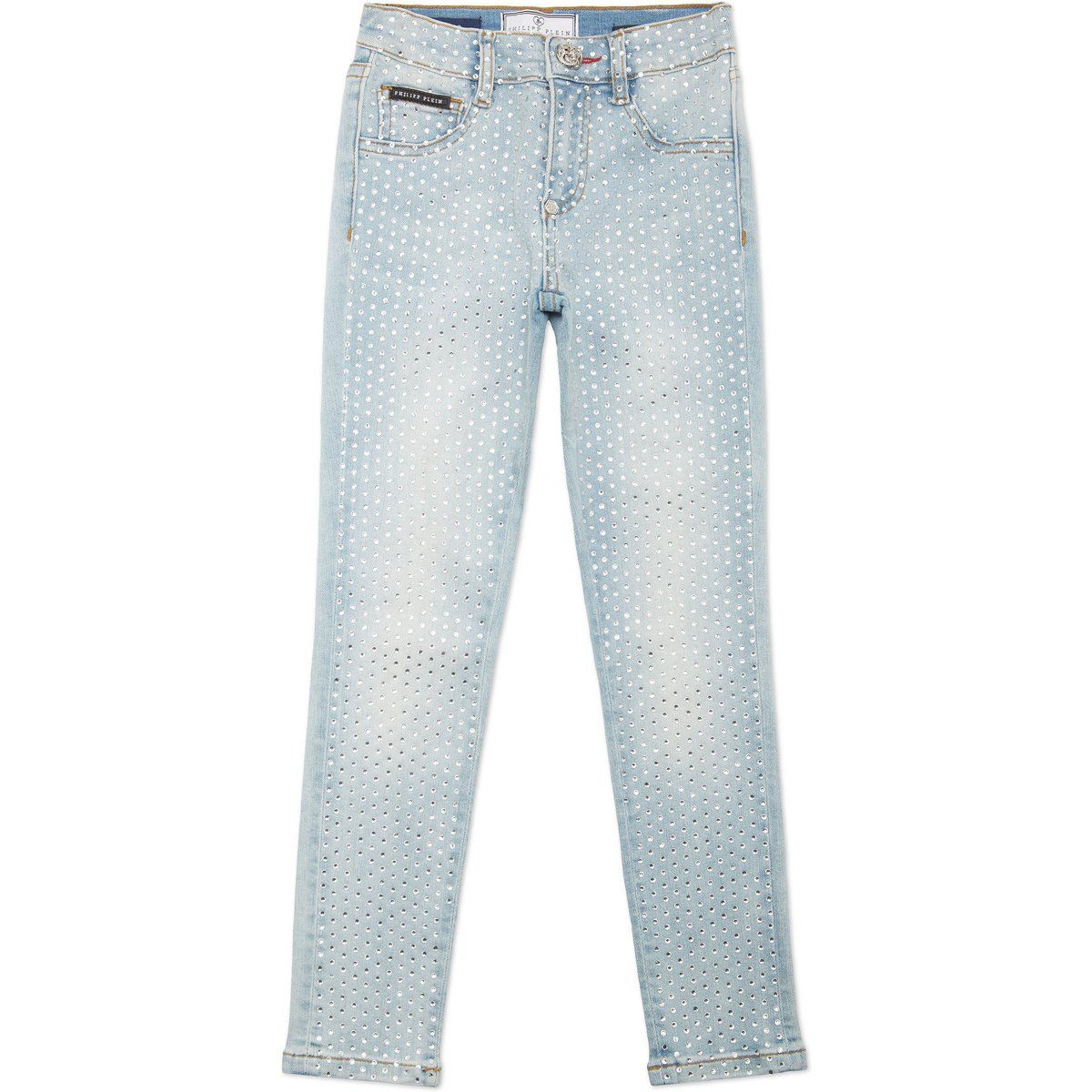 Jeansleggings mit Strassverzierungen