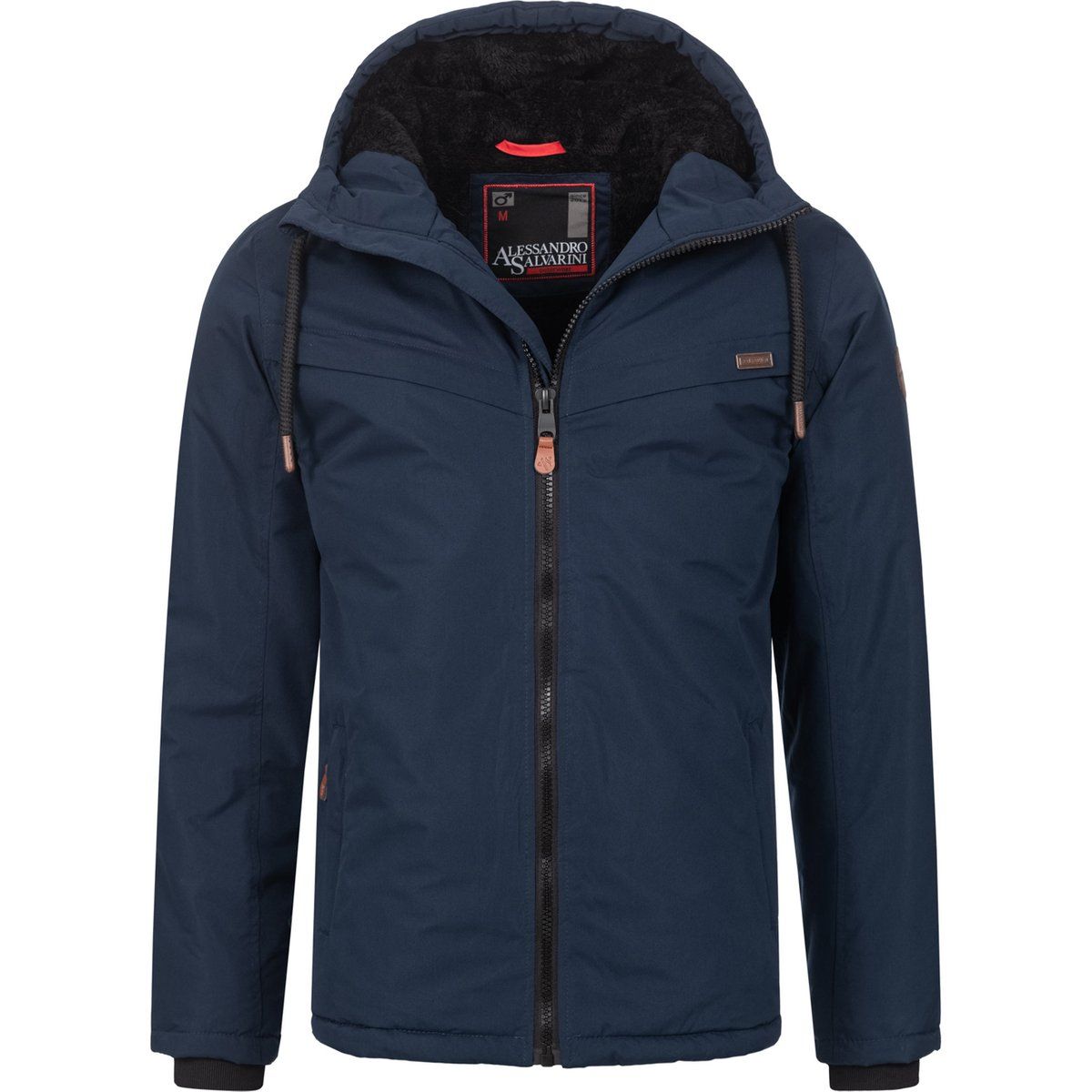 Herren Winterjacke mit Teddyfutter und Kapuze