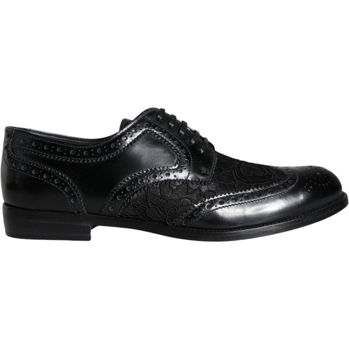 Herren Schwarze Floral Brogue Oxfords