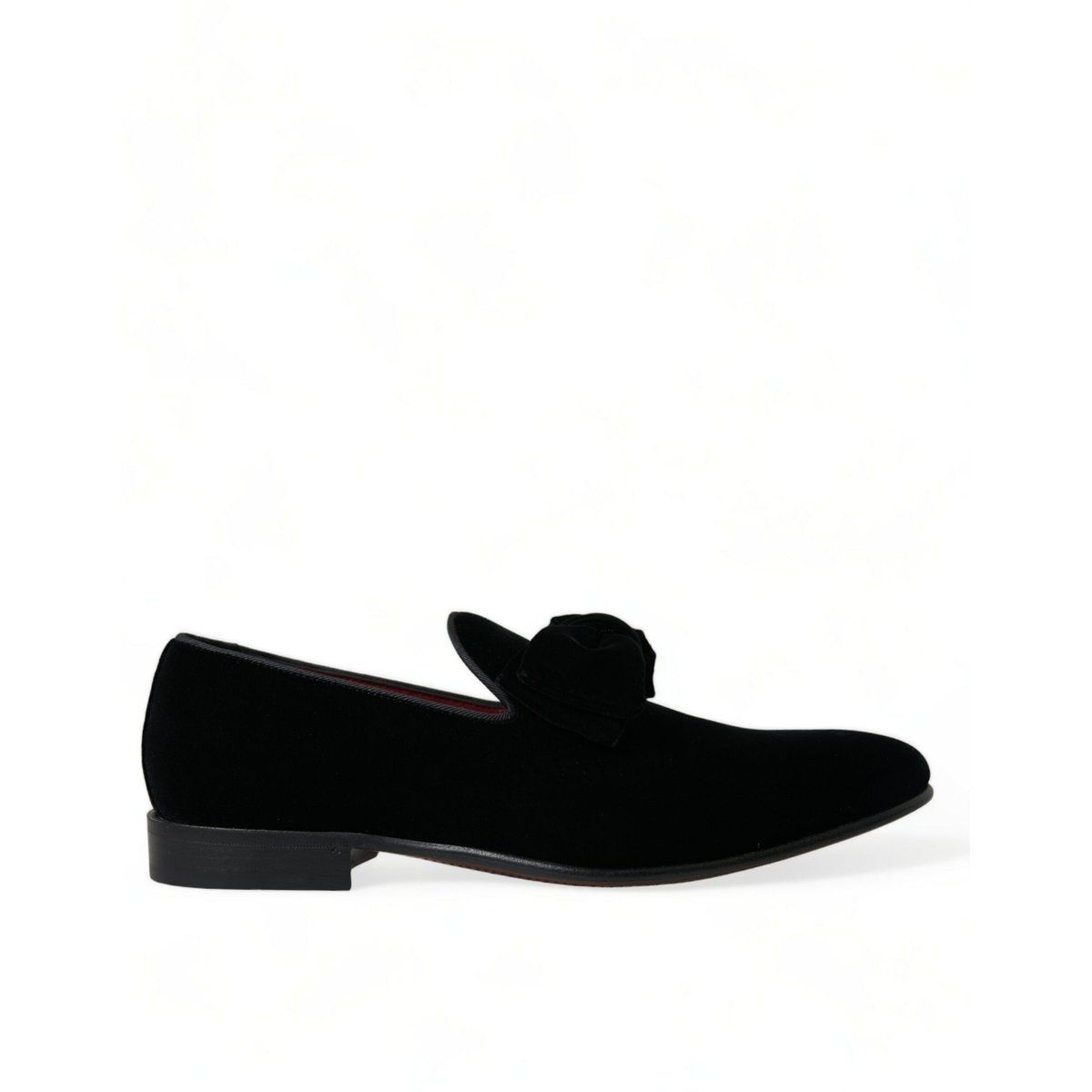 Samt-Loafer mit Schleifendetail
