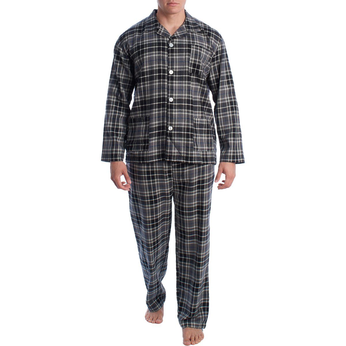 Herren Baumwoll-Schlafanzugset mit Karomuster