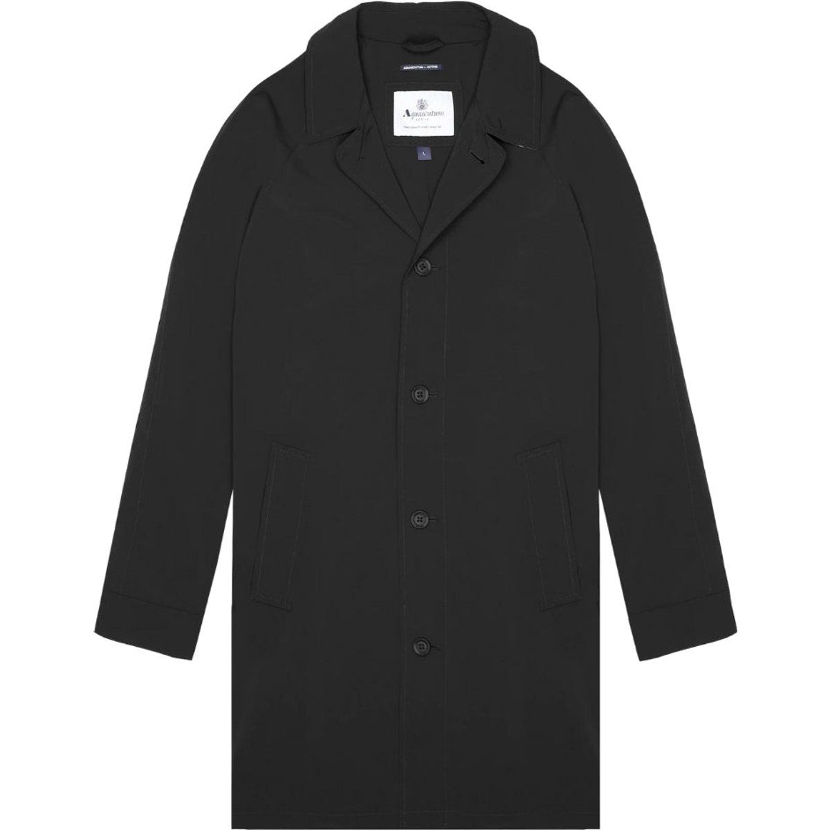 Klassischer schwarzer Caban Stretch Trenchcoat