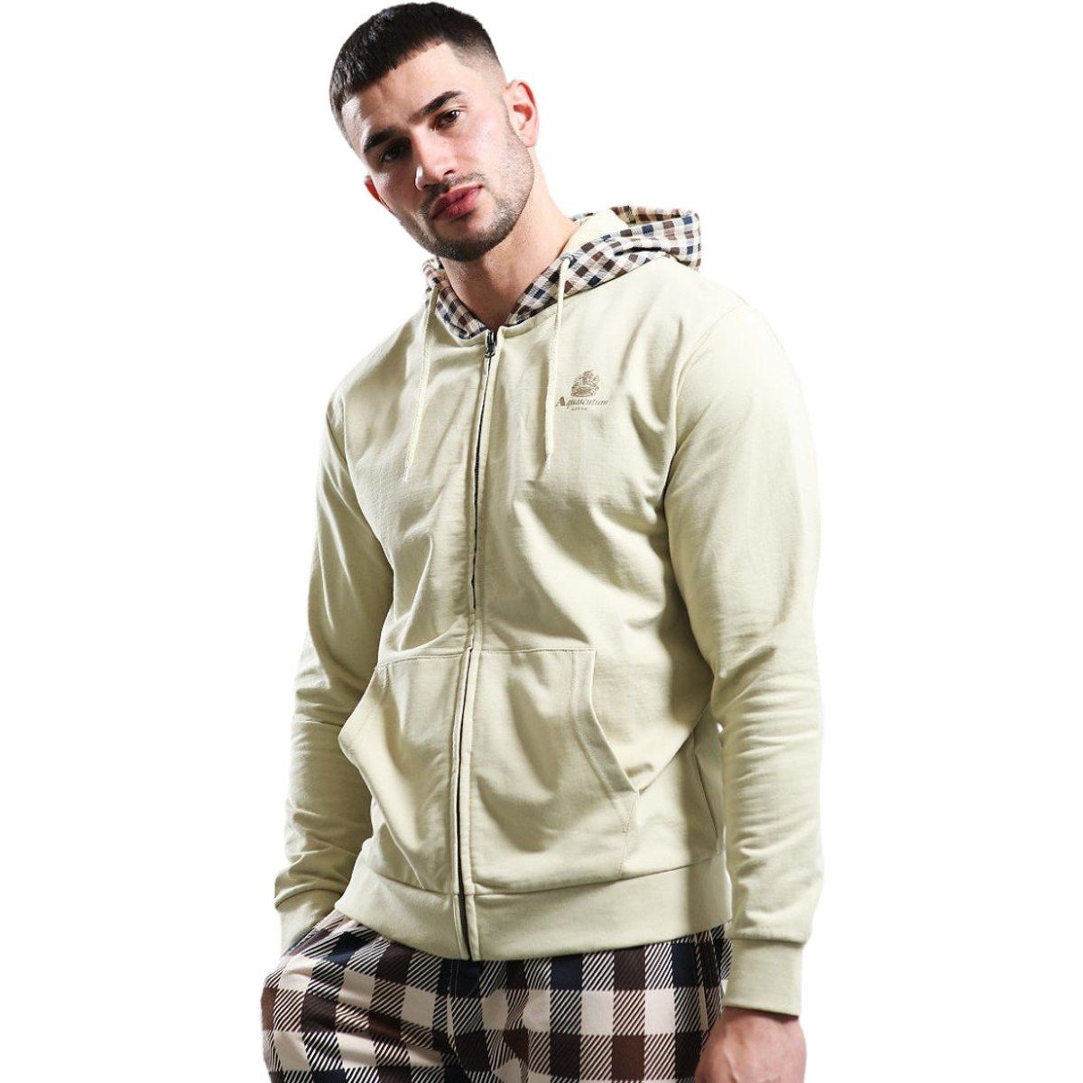 Kapuzenjacke mit Reißverschluss und Karofutter