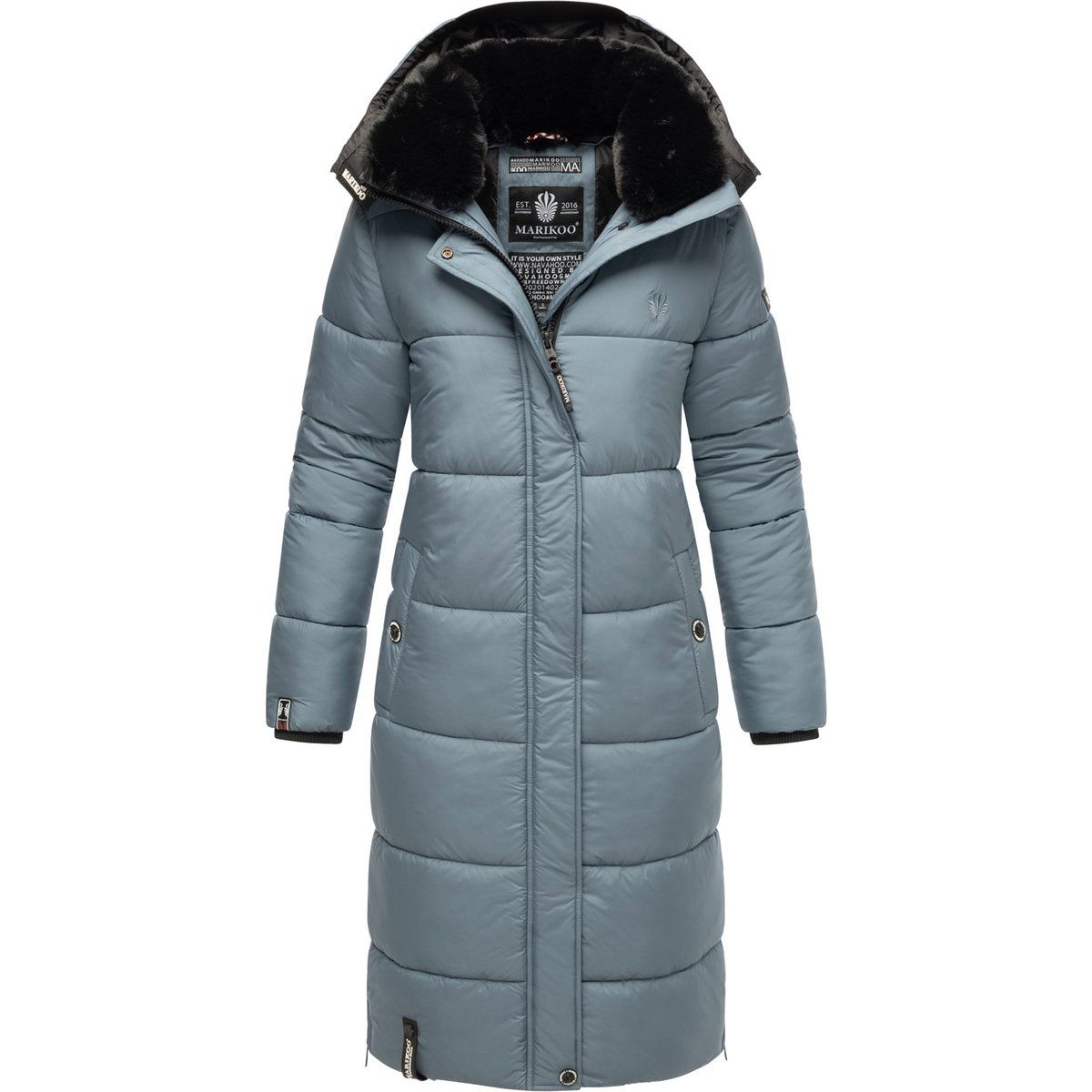 Lange gesteppte Winterjacke für Damen