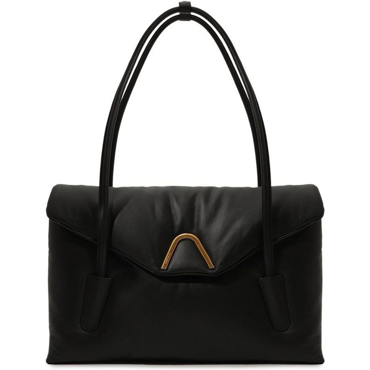 Strukturierte Leder-Schultertasche