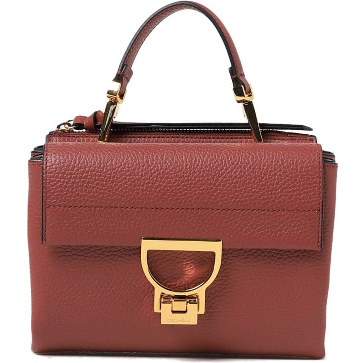 Strukturierte Leder Handtasche mit Griff