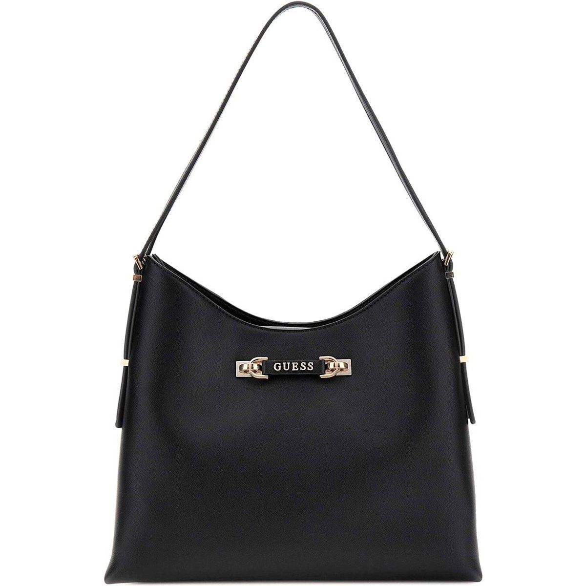 Minimalistische strukturierte Schultertasche mit Logo