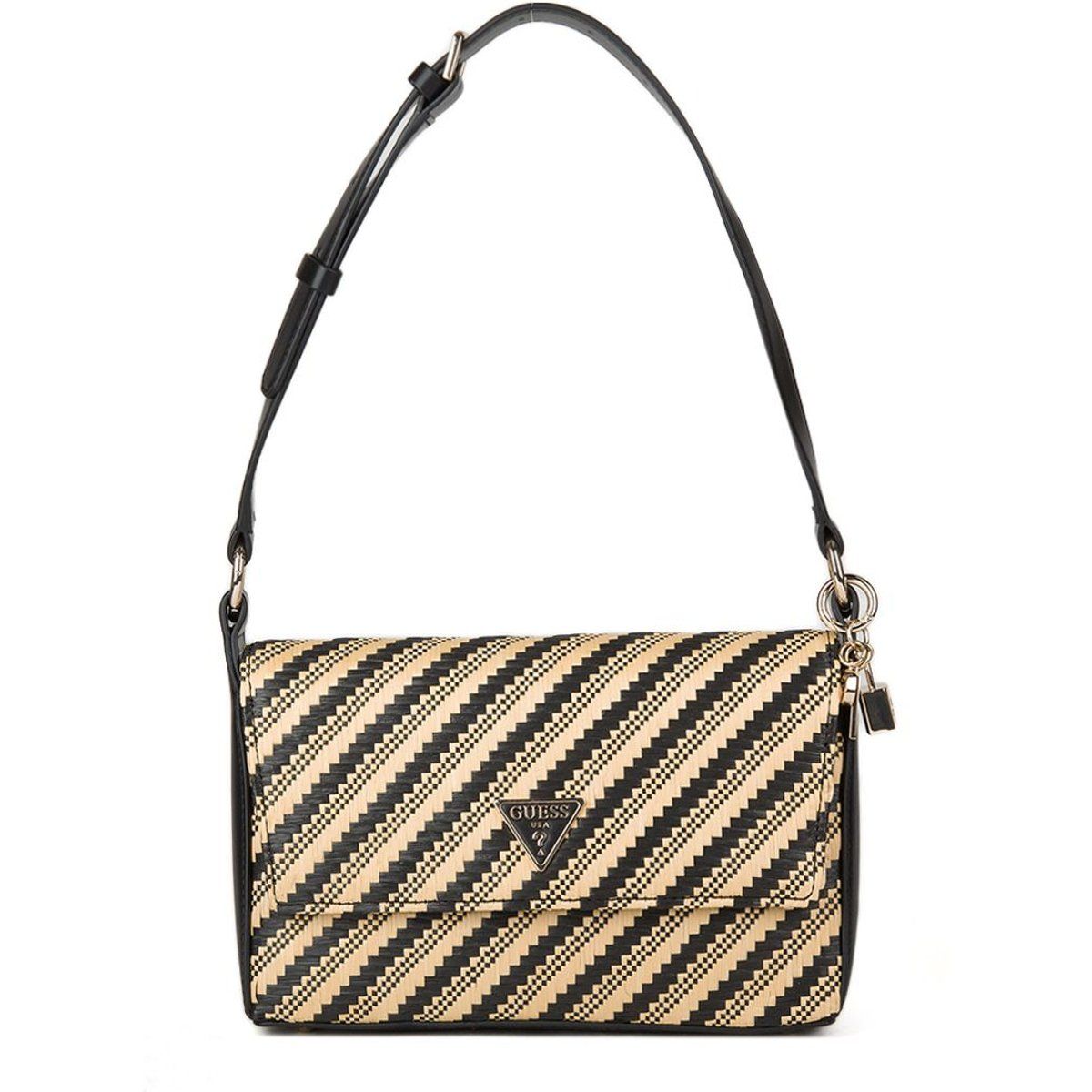 Gewebte Schultertasche mit Logo-Charm