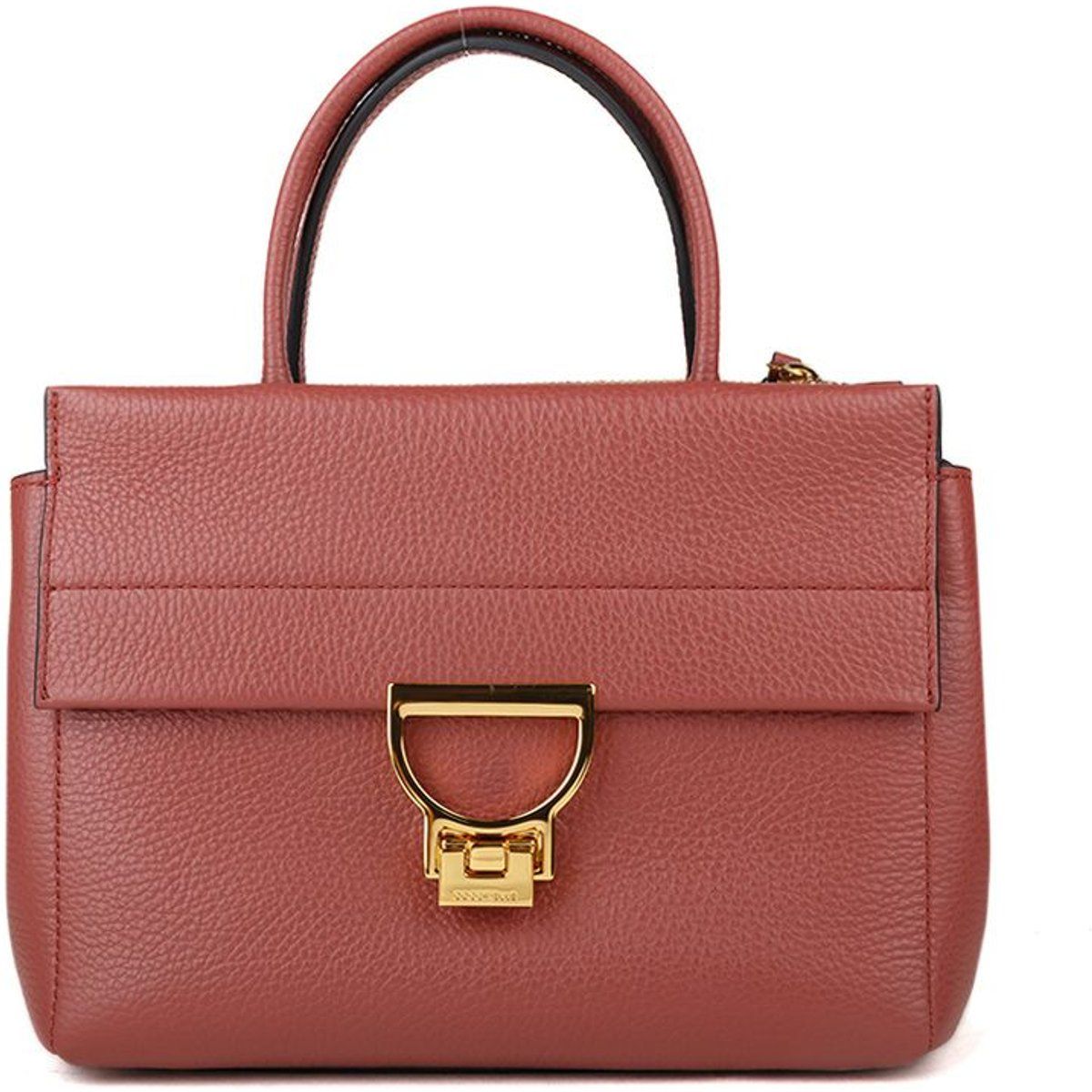 Strukturierte Ledertasche mit Henkel