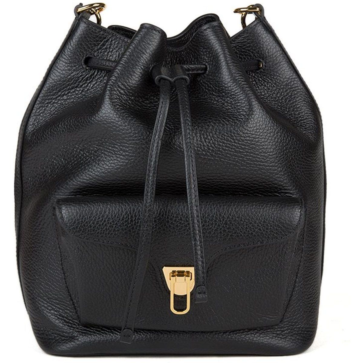 Leder-Beuteltasche mit Außentasche
