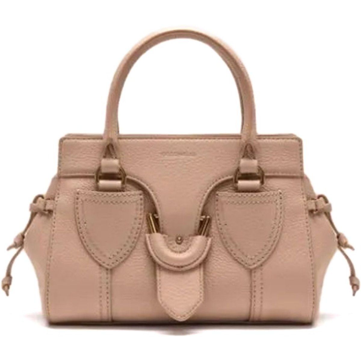 Strukturierte Ledertasche mit Henkel