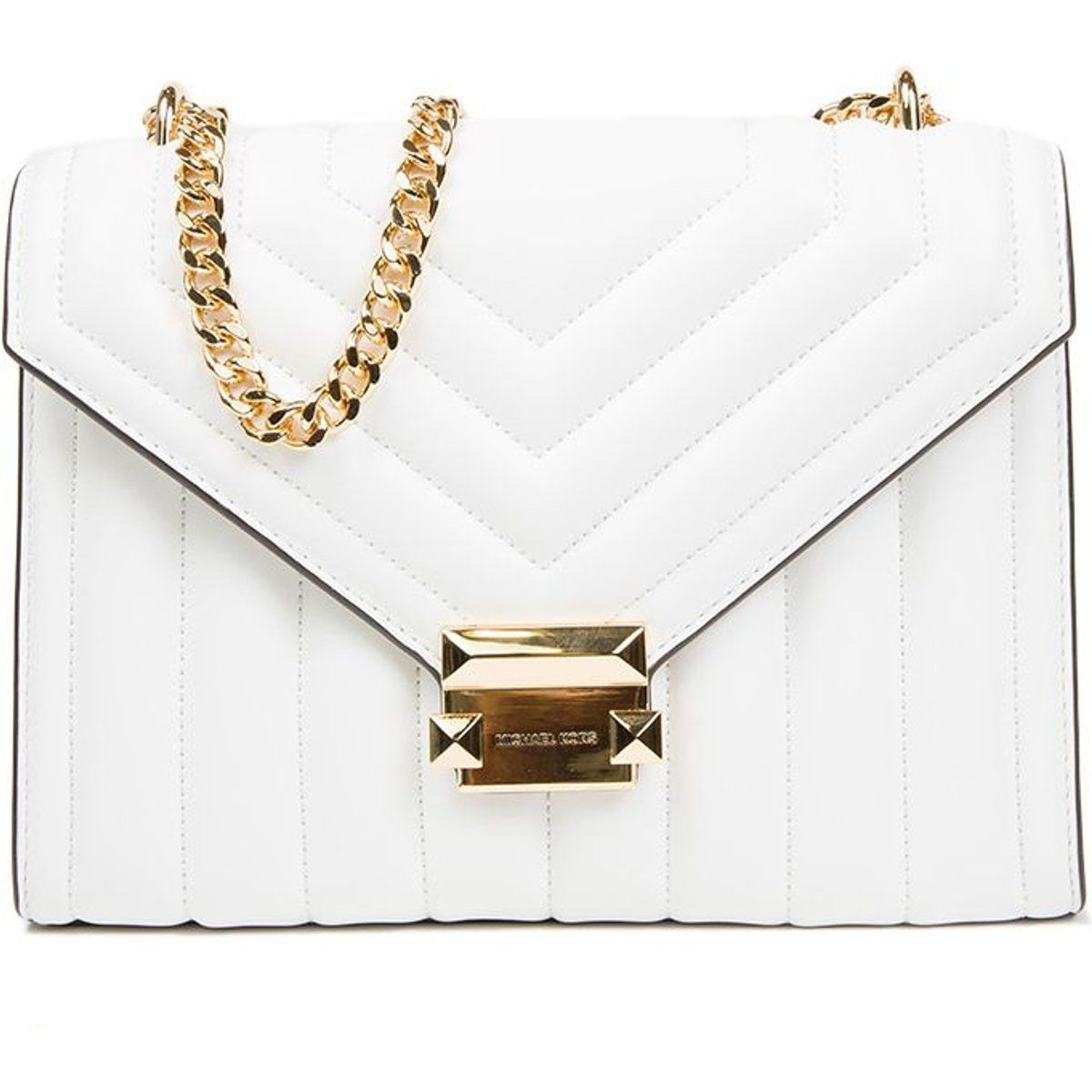 Gesteppte Ledertasche mit Kette