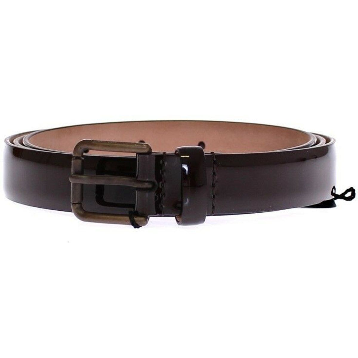 Dolce & Gabbana Brauner Leder-Logo-Gürtel Cintura Gürtel