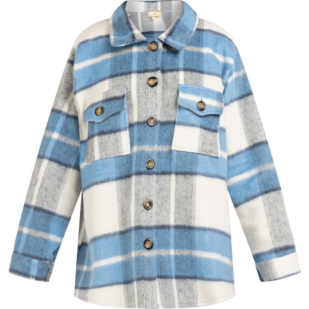 Flanellhemdjacke mit Karomuster