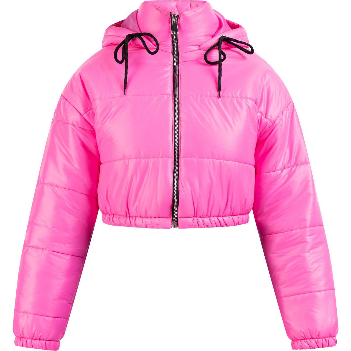 Kurze Pufferjacke mit Kapuze