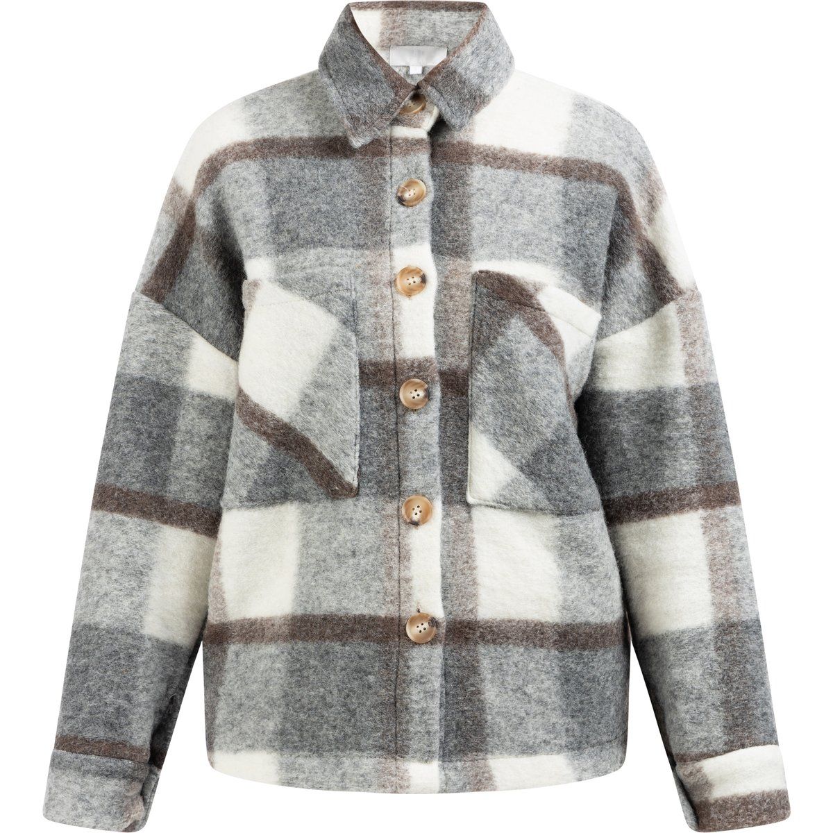 Oversized Hemdjacke mit Karomuster