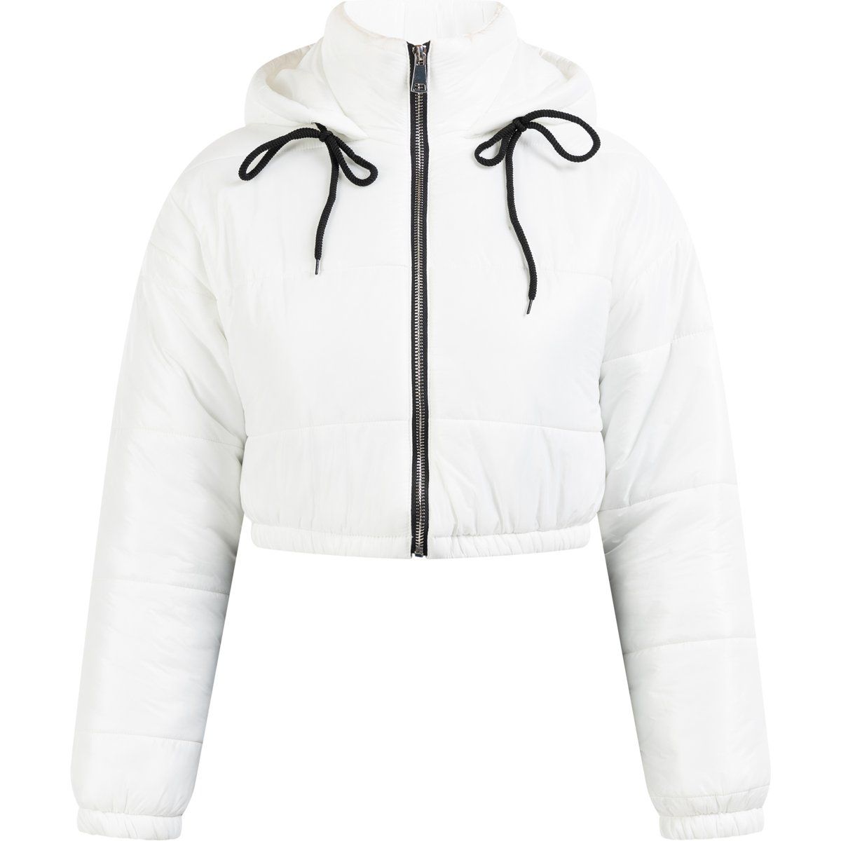Kurze Pufferjacke mit Kapuze
