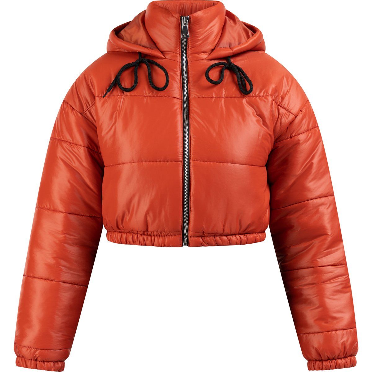 Kurze Kapuzen-Pufferjacke
