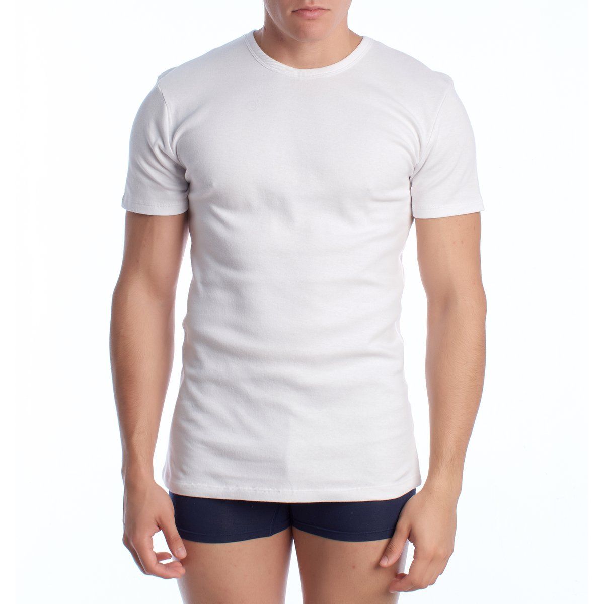 Herren Kurzarm Baumwoll-Thermo-Unterhemd