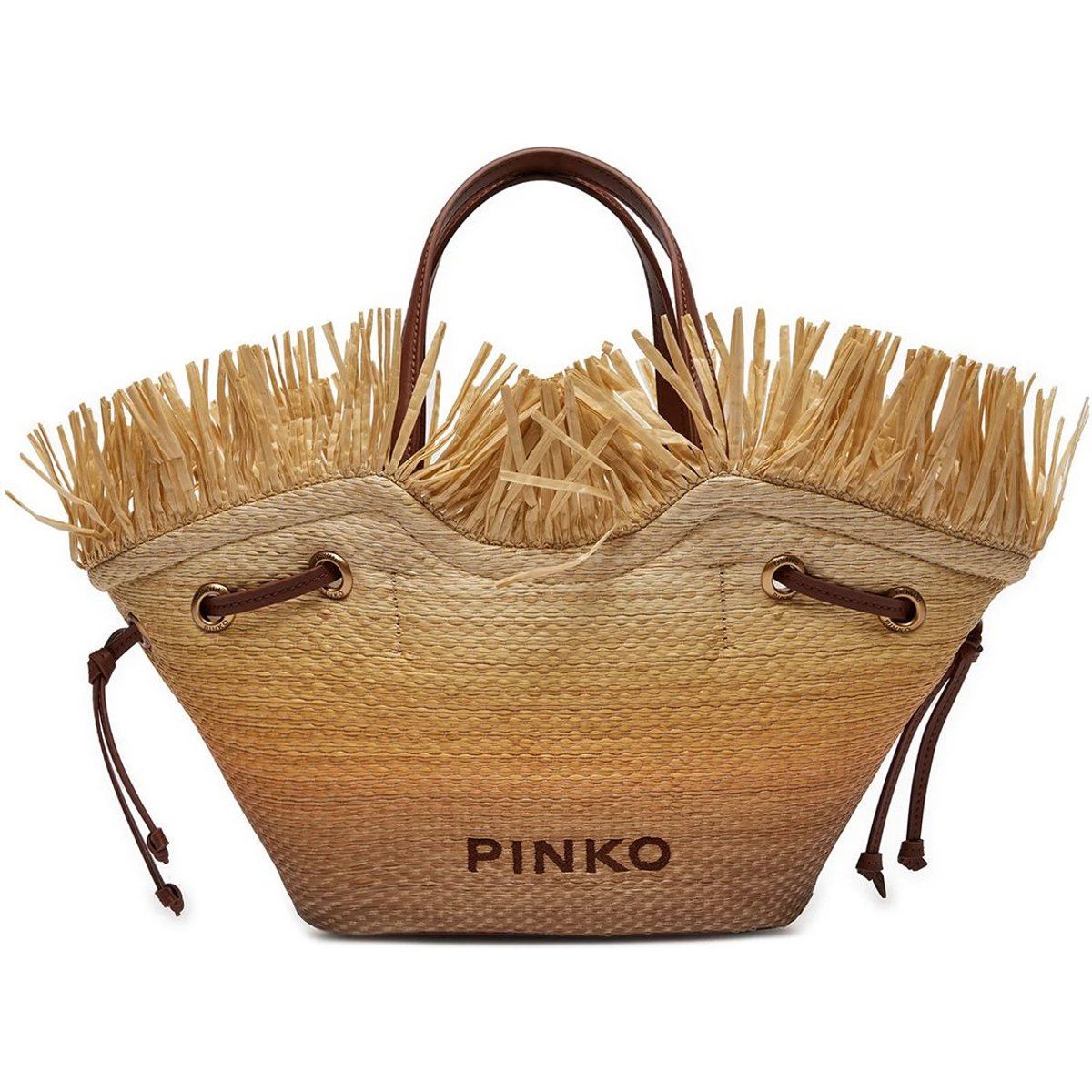 Stroh Shopper Tote Bag mit Fransen