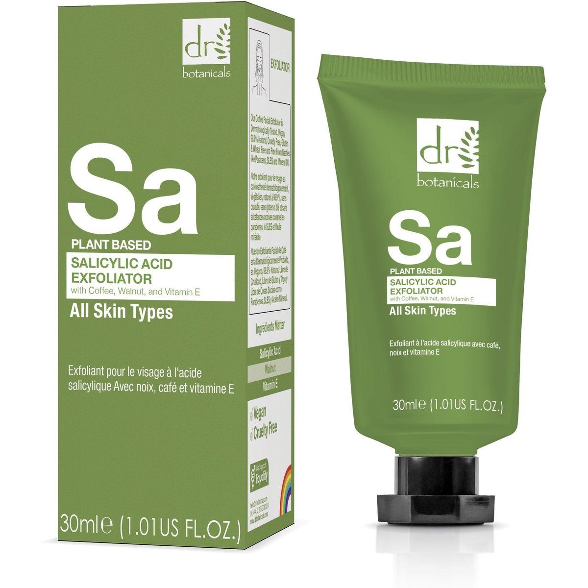 Dr Botanicals Salicylsäure-Peeling mit Kaffee, Walnuss und Vitamin E 30ml