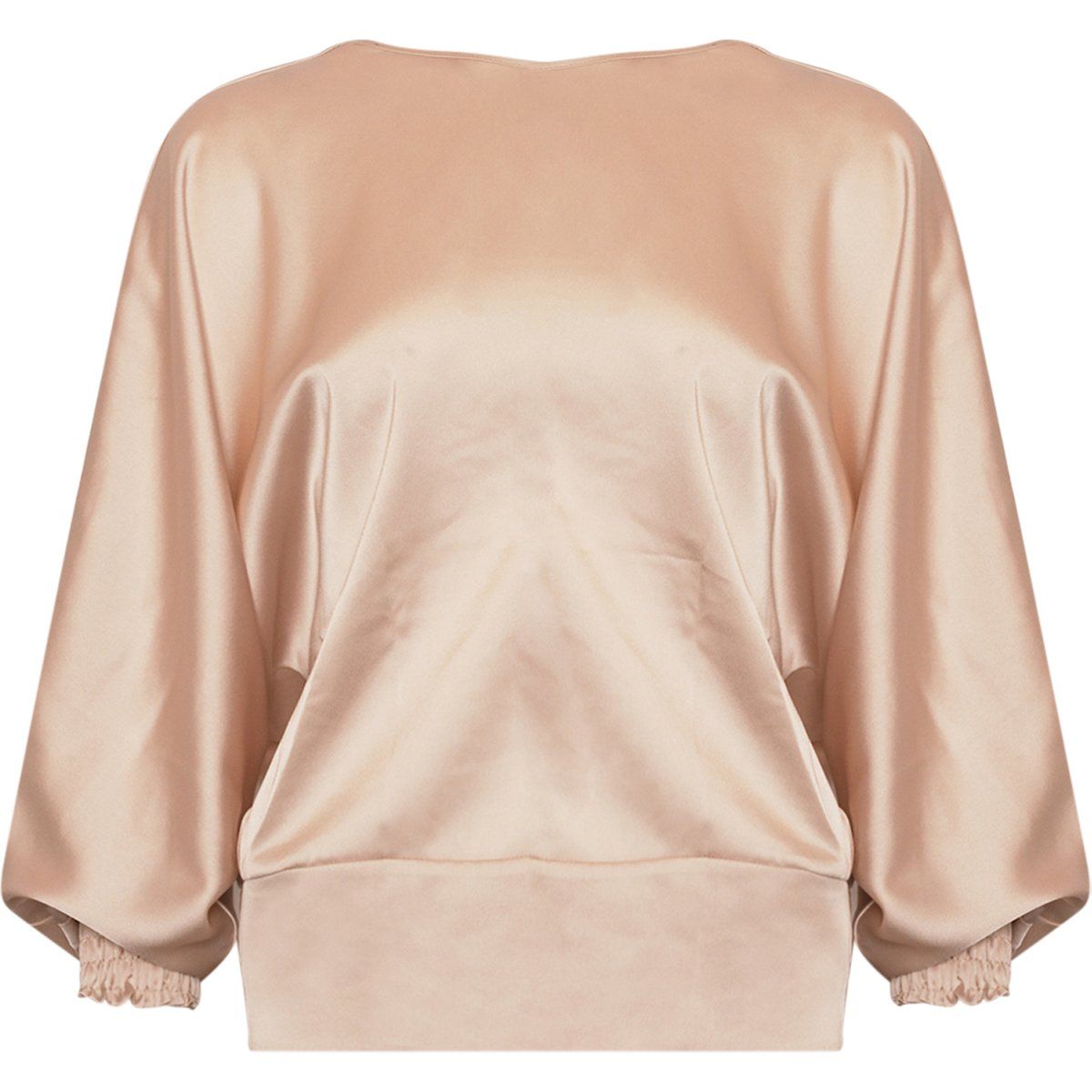 Satinbluse mit weiten Ärmeln