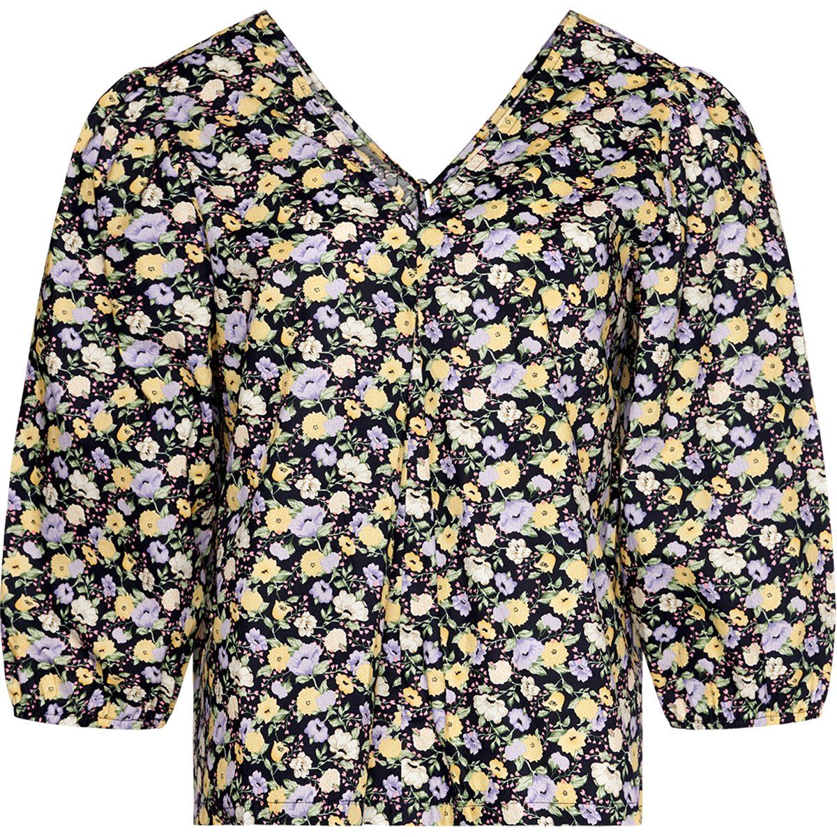 Geblümte Bluse mit Knopfleiste