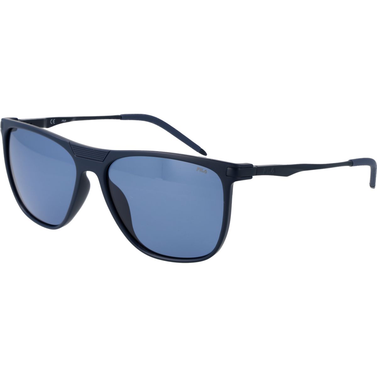 Quadratische Sonnenbrille mit blauen Gläsern