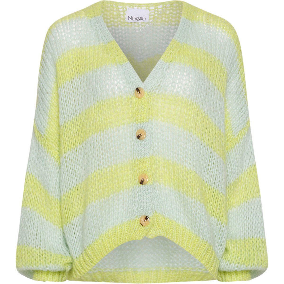 Gestreifte Strickjacke mit Knöpfen