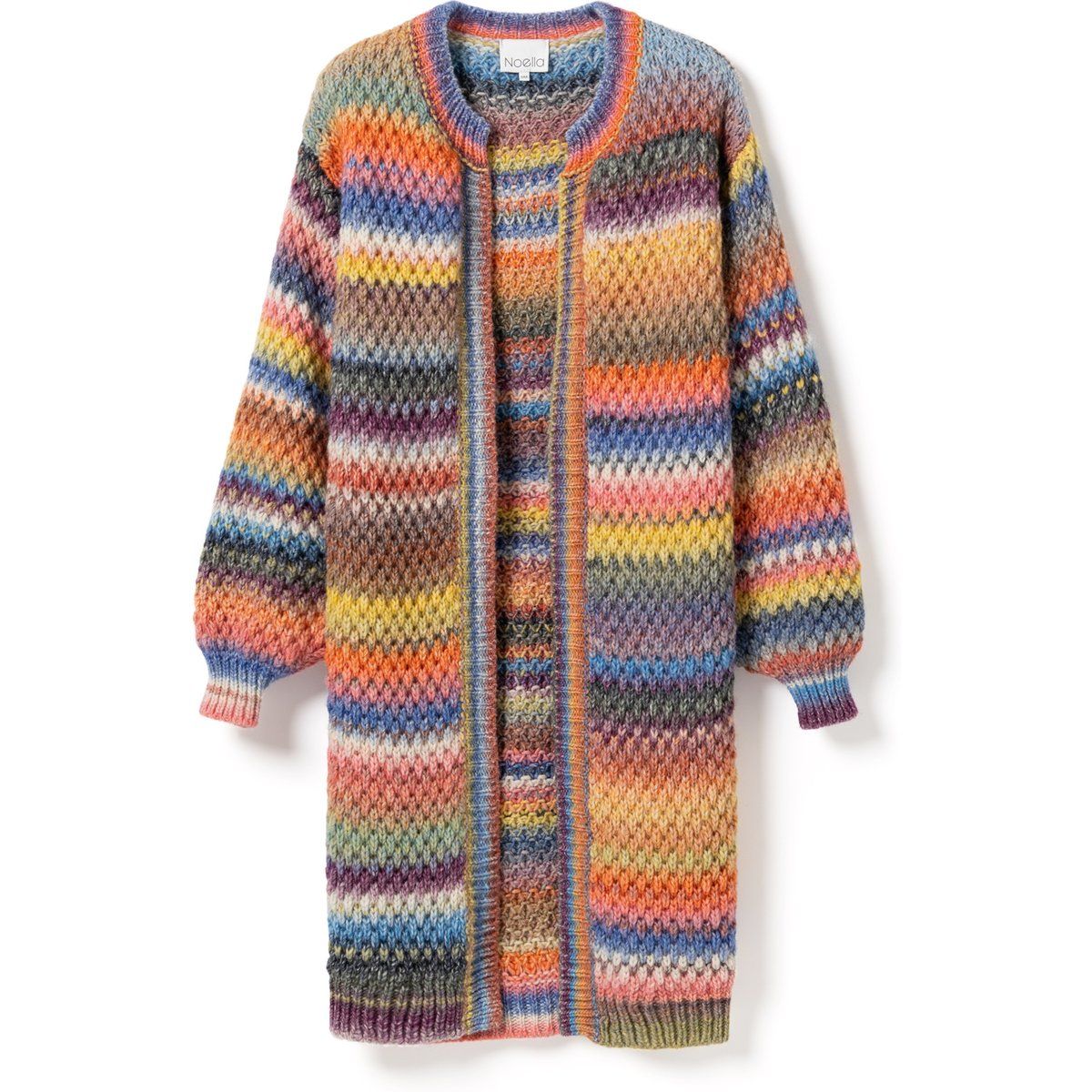 Gestreifte Strickjacke mit offener Vorderseite