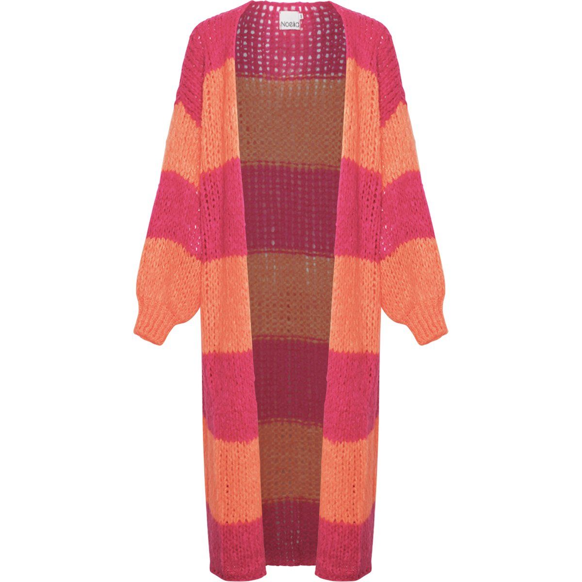 Gestreifte Strickjacke in Pink und Orange