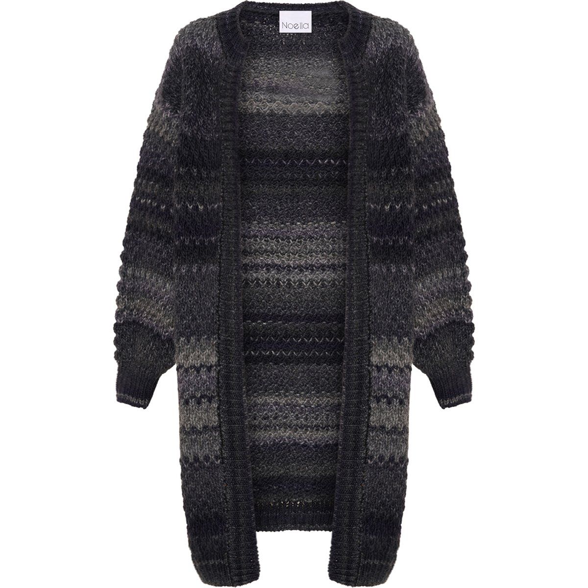 Gestreifter Strickcardigan Duster Coat