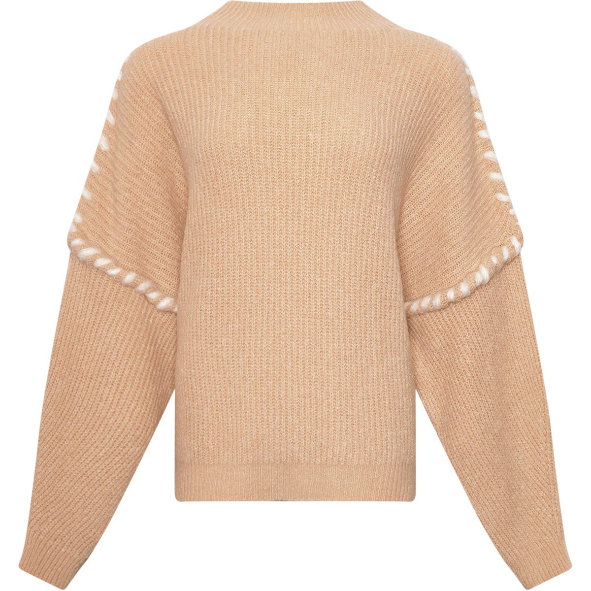 Damen Strickpullover mit Rippenmuster und Ziernaht